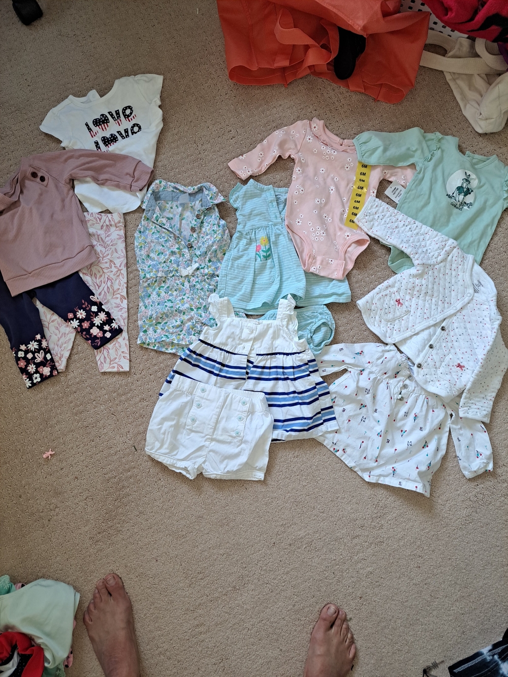 Baby Girls Clothing Bundle - Pastels & Navy Stripes